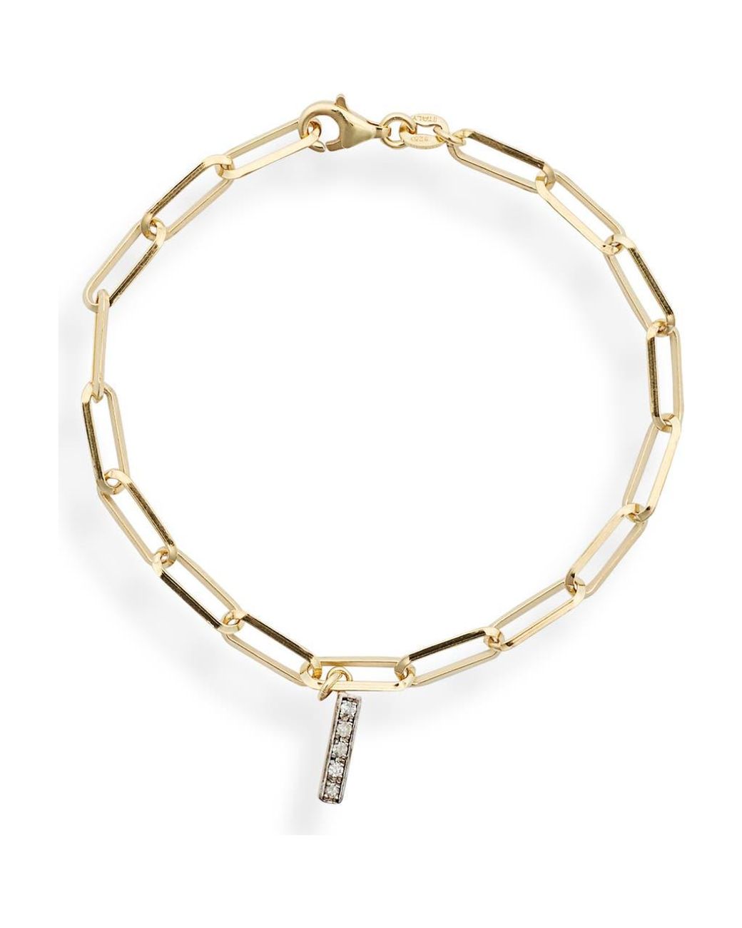 Meshmerise White Diamond Initial Charm Bracelet