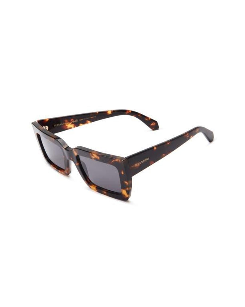 Ferragamo Black 54Mm Rectangular Sunglasses
