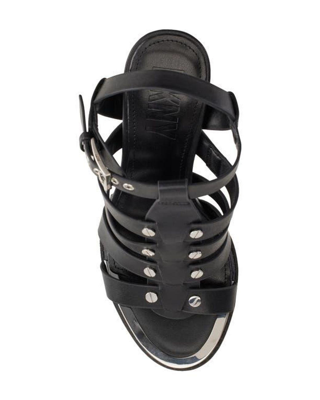DKNY Black Bria Slingback Cage Sandal