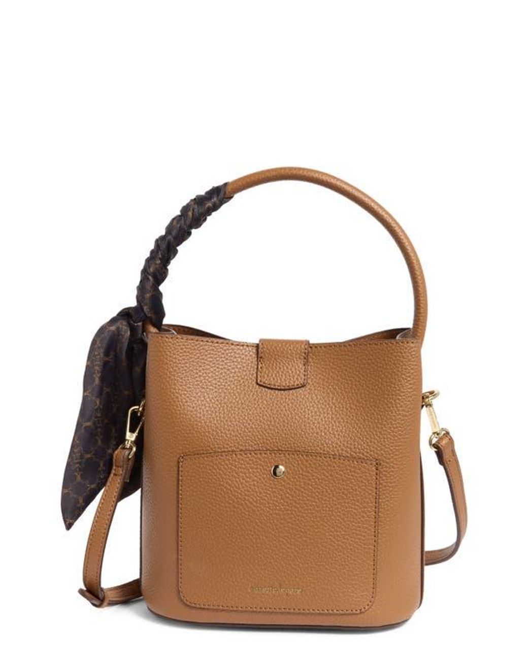 Nanette Lepore Isabela Scarf Bucket Bag in Brown | Lyst