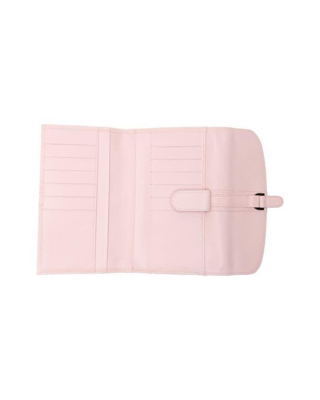 Longchamp Pink Leather Checkbook Wallet