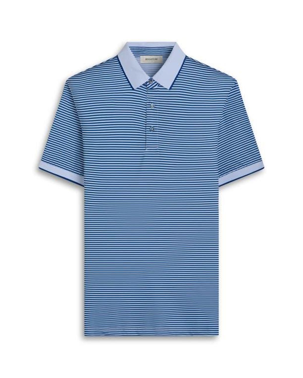 Bugatchi Blue Three-Button Performance Polo for men