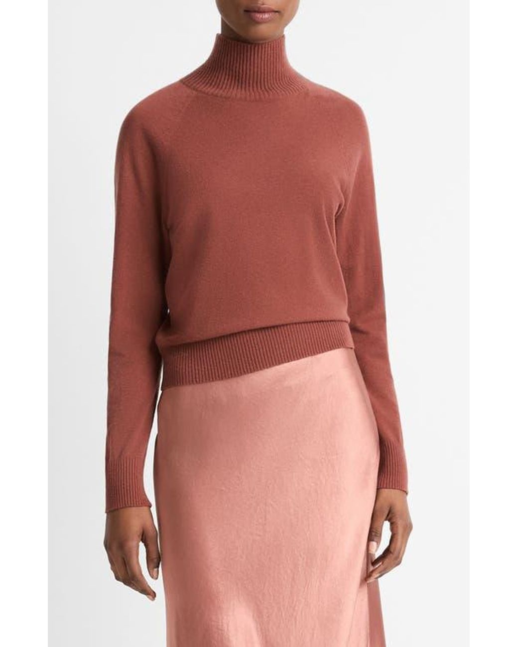 Vince Red Wool Blend Turtleneck Sweater