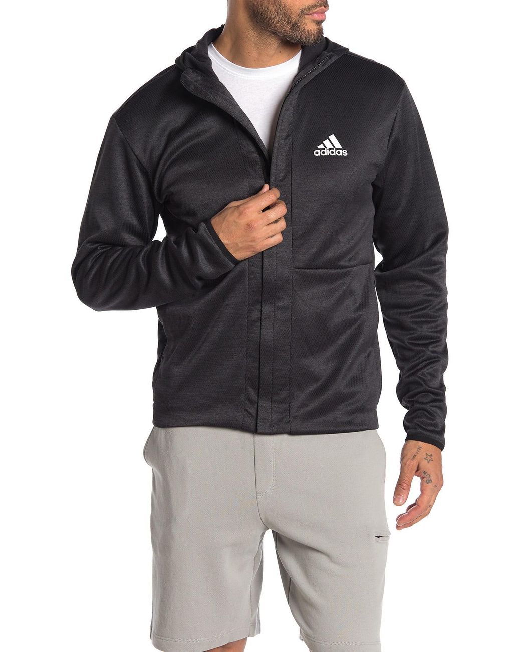 adidas zip up hoodies for men