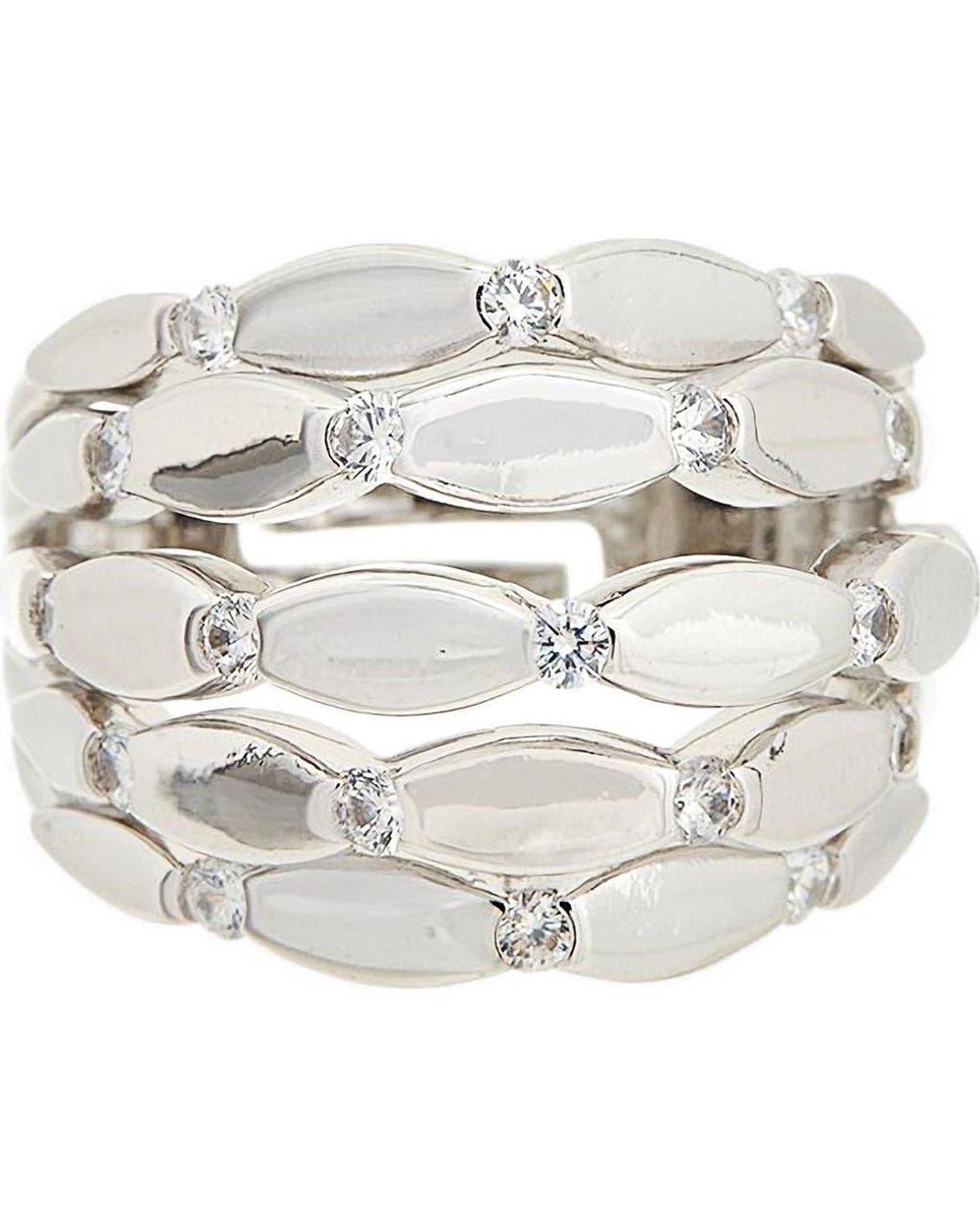 Juvell White Cubic Zirconia Multiband Ring