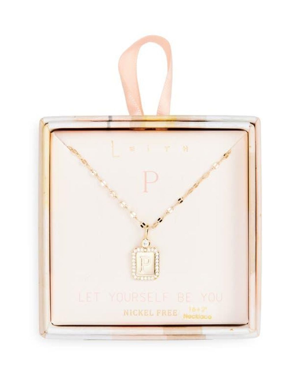 Leith Metallic Initial Pendant Necklace
