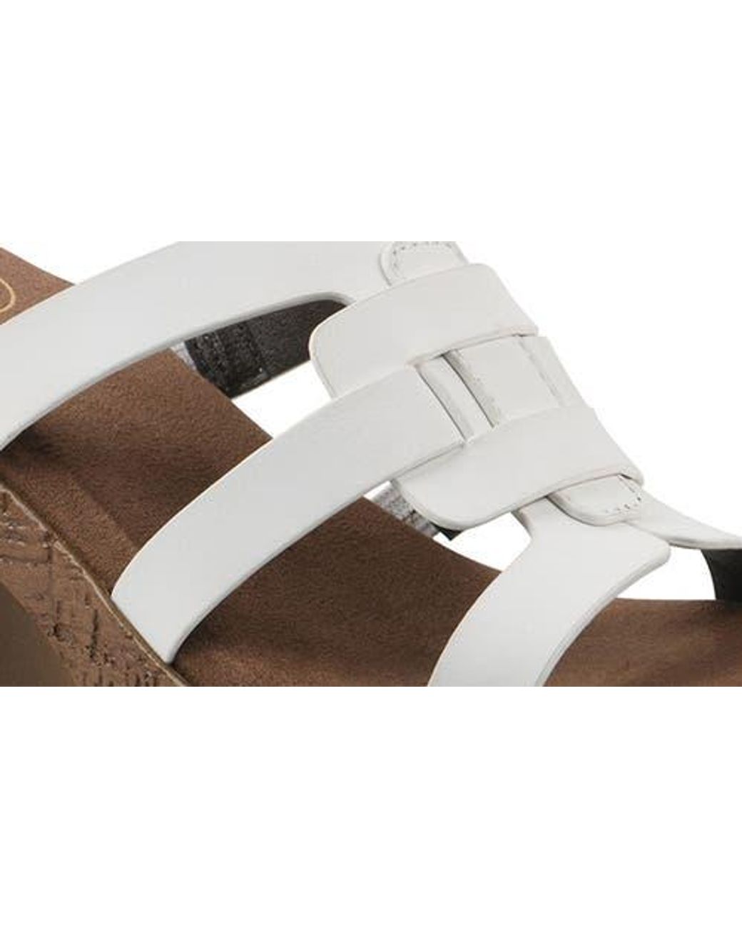 White Mountain Brown Barillo Platform Slide Sandal