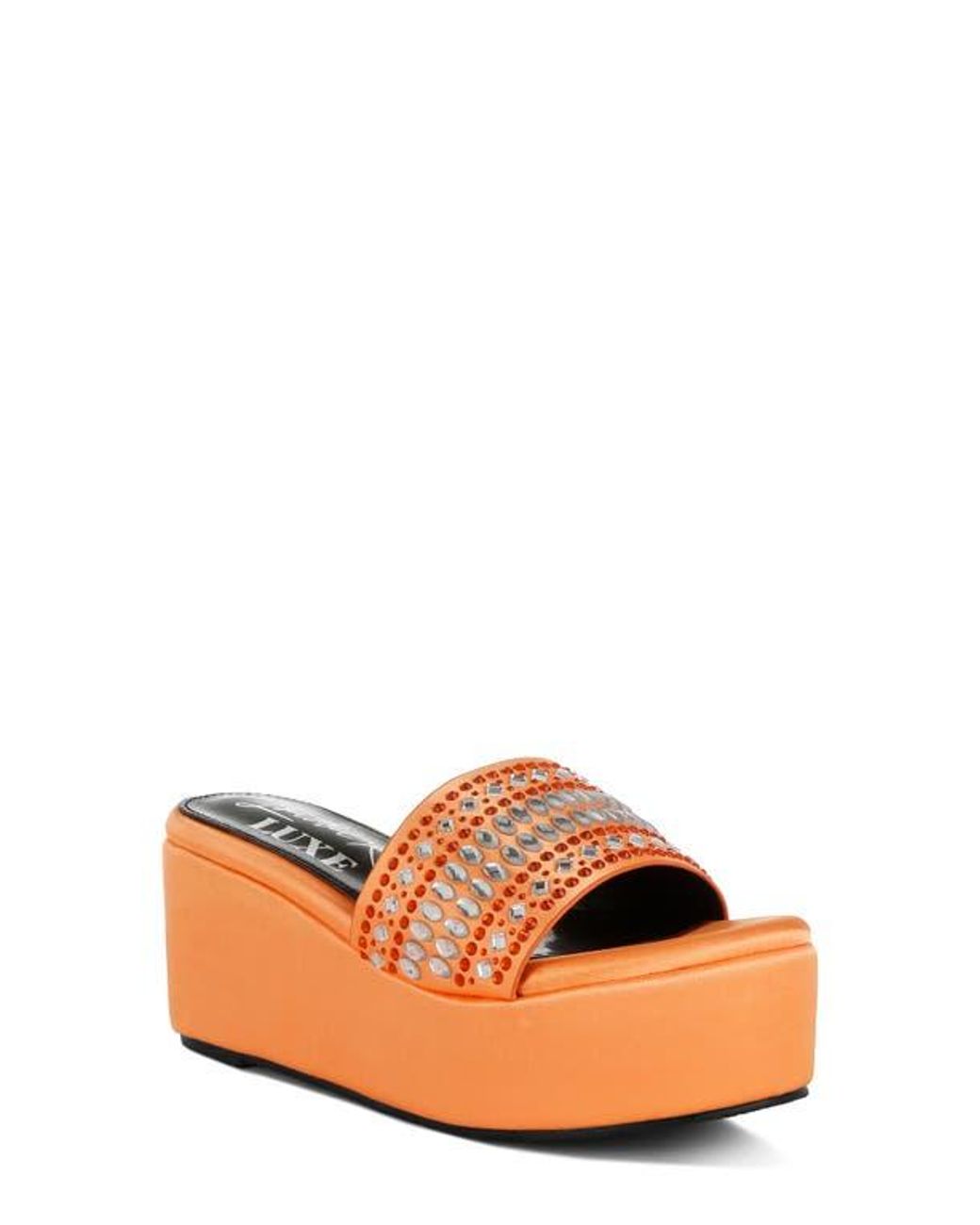 London Rag Wedge LONDON RAG Batanga Platform Wedge Sandal in Orange | Lyst