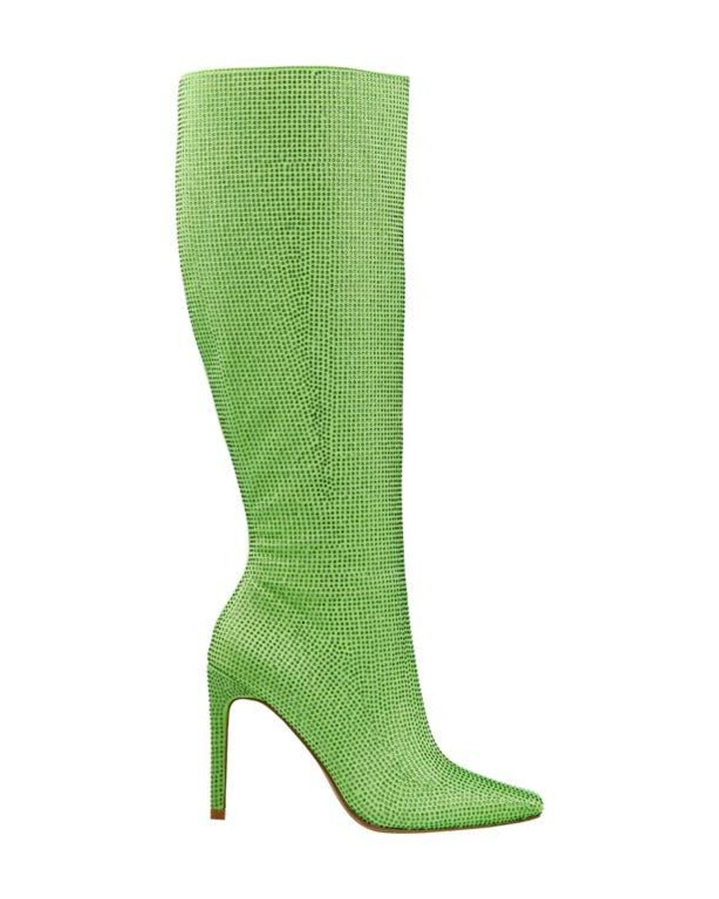 Lady Couture Green Diamond Rhinestone Pointed Toe Boot