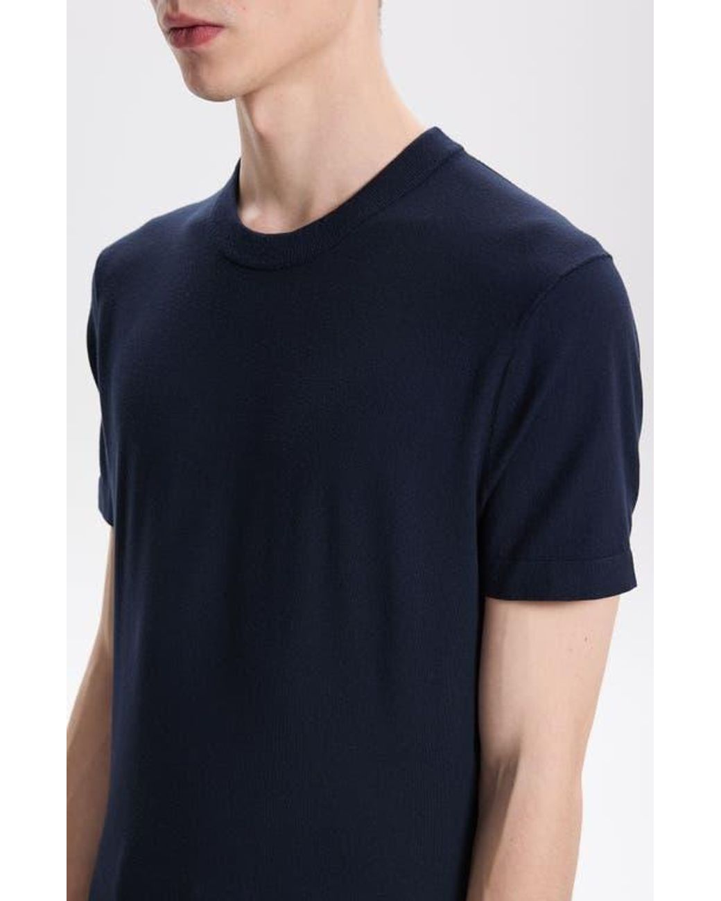 Theory Blue Sarior Short Sleeve Sweater for men