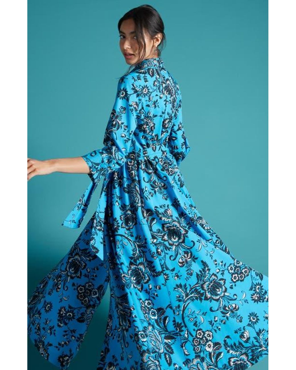 Diane von Furstenberg Blue Blaine Floral Shirtdress