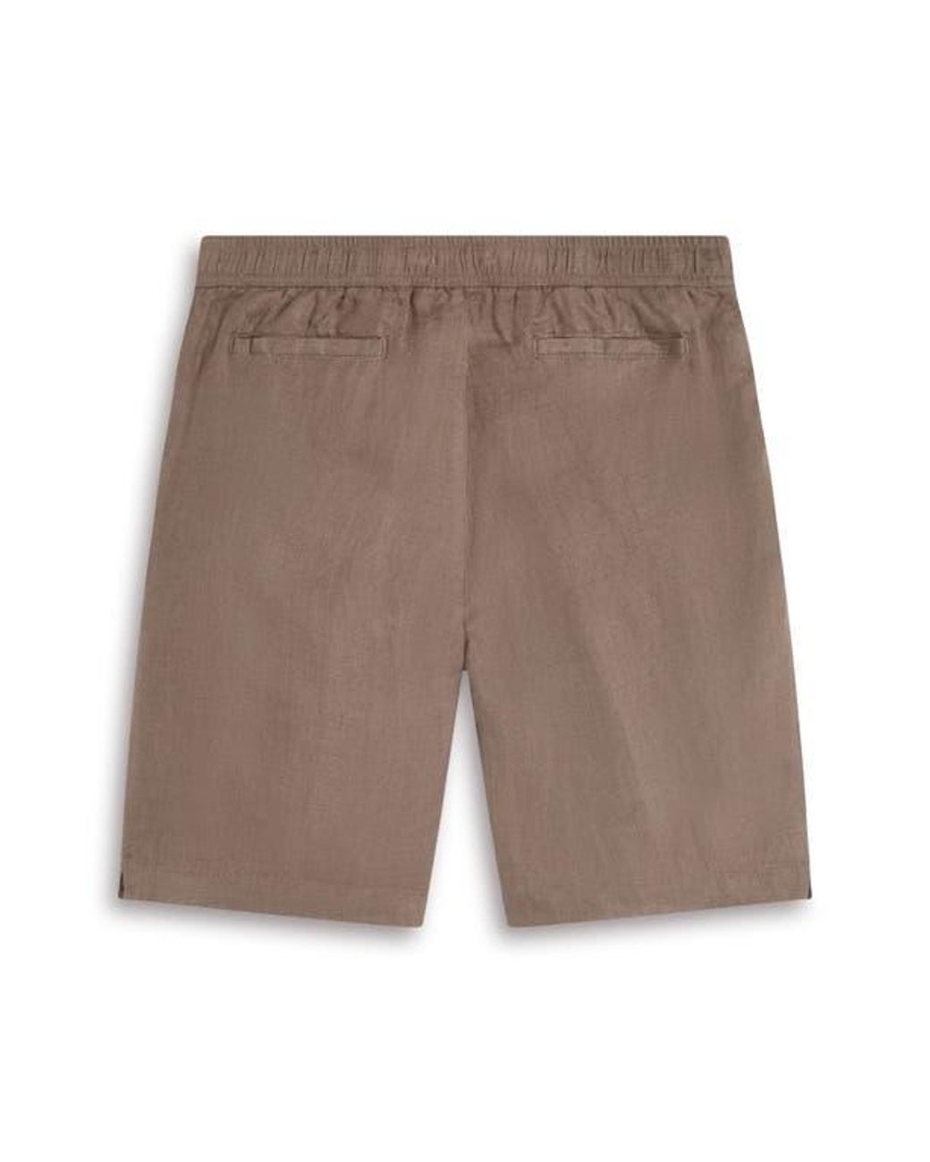 Bugatchi Brown Trent Drawstring Linen Shorts for men