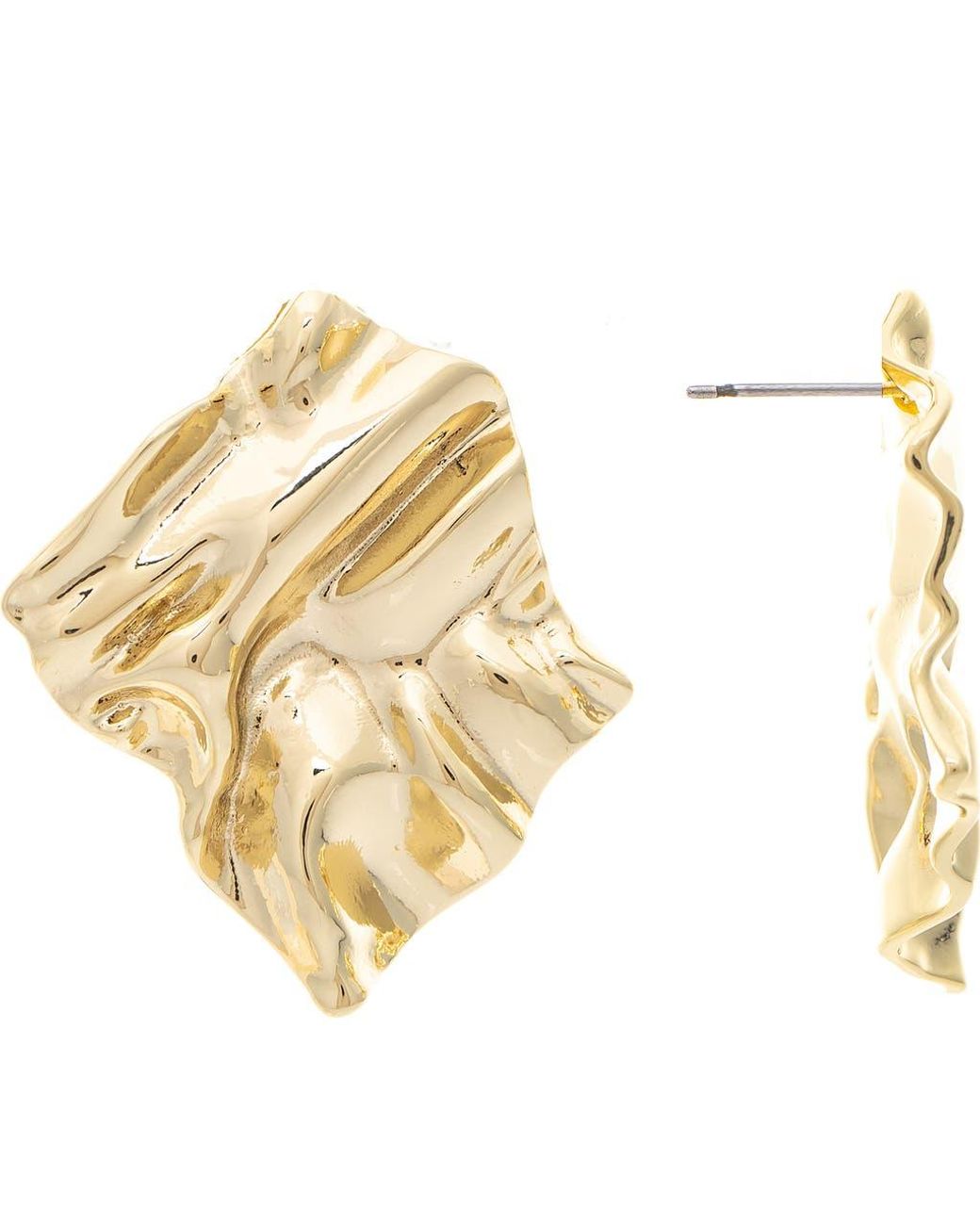 Rivka Friedman Metallic Wavy Statement Earrings