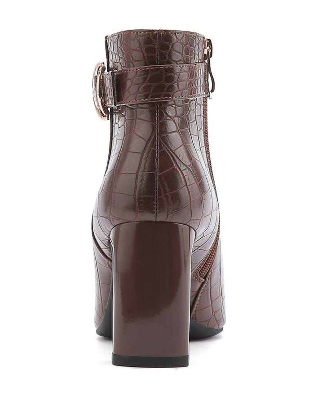 Ninety Union Brown Groovy Croc Embossed Boot