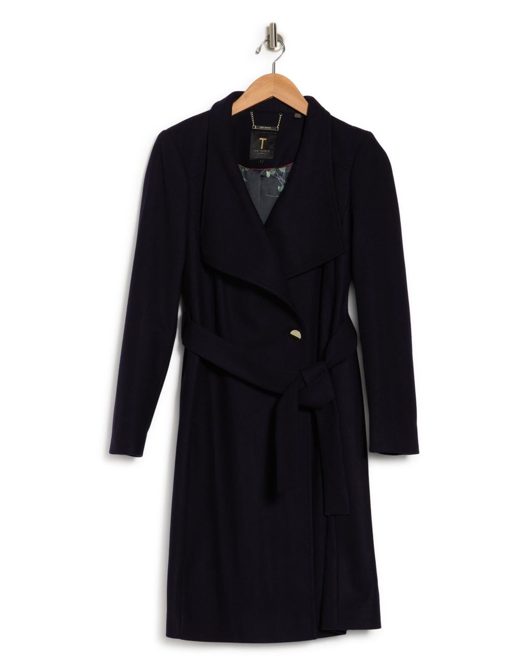 Ted Baker Sandra Wool Blend Coat In Dark Navy At Nordstrom Rack in