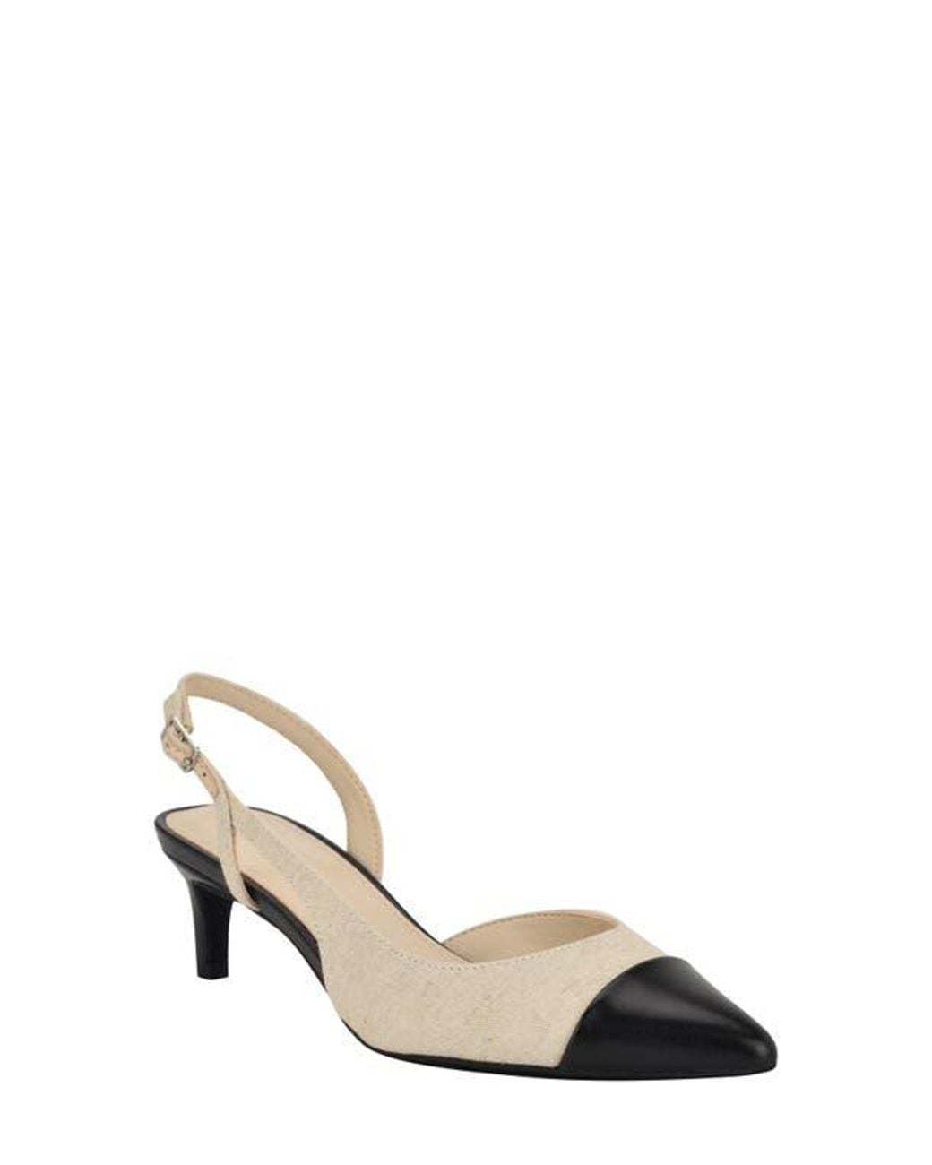 Calvin Klein Metallic Slingback Kitten Heel Pump