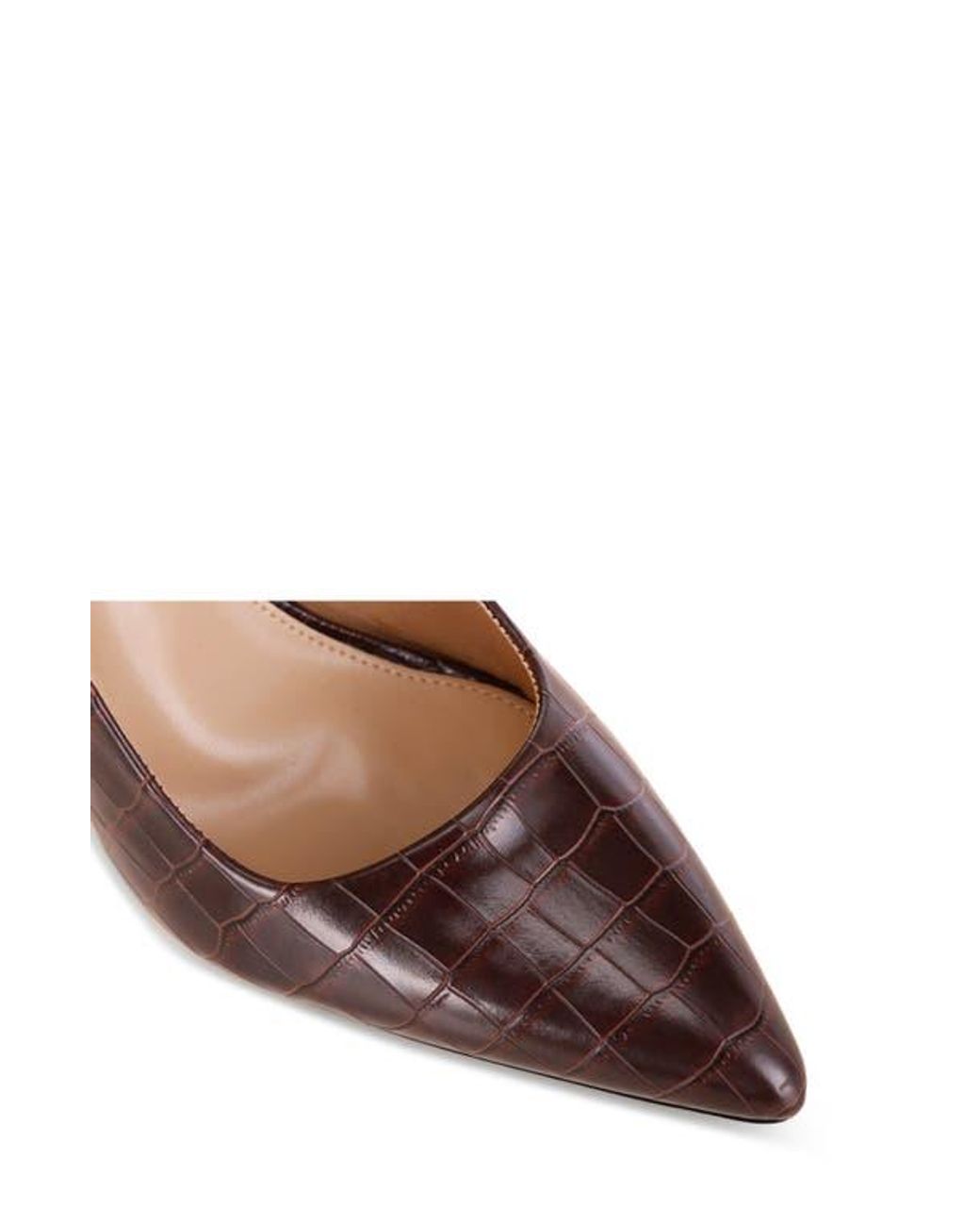 LONDON RAG Brown Scheba Croc Embossed Pump
