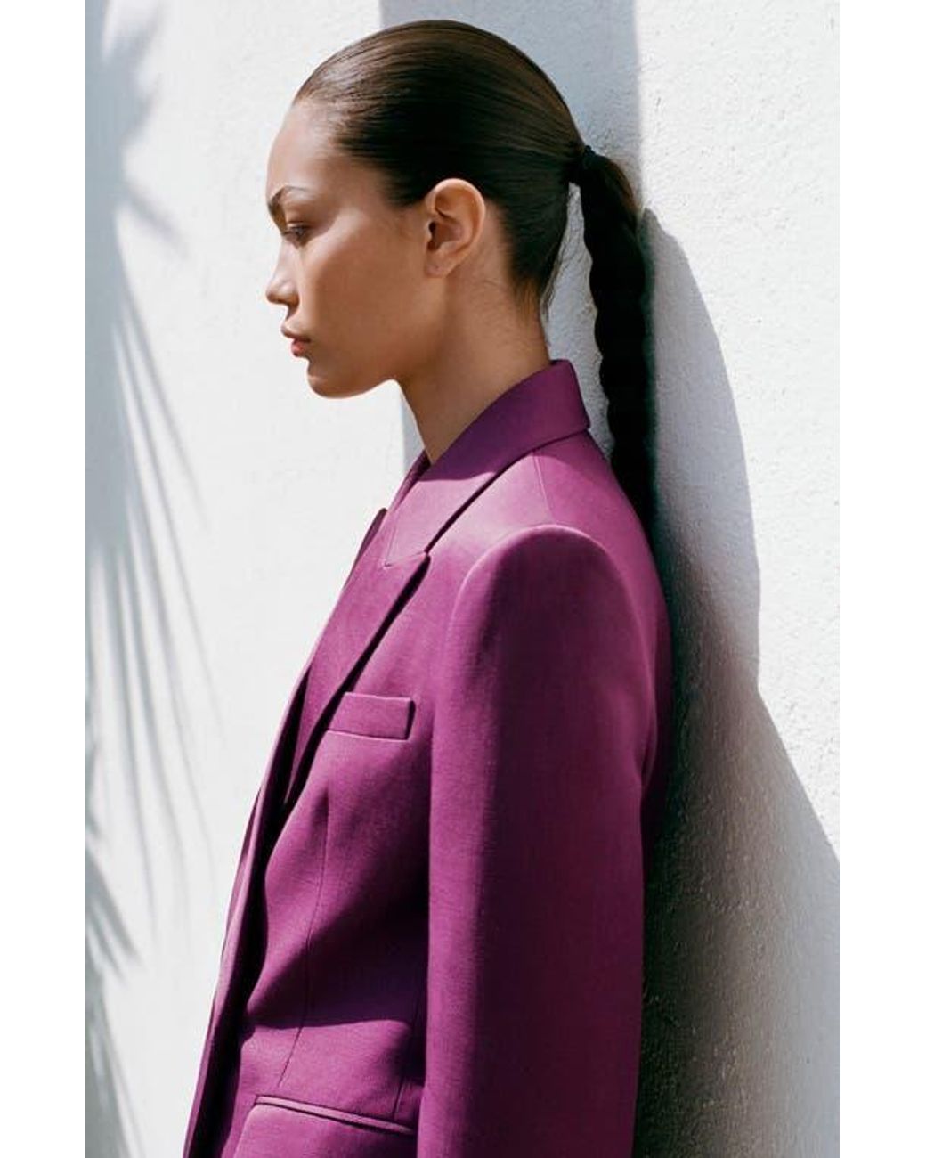 Mango Purple Double Breasted Jacket