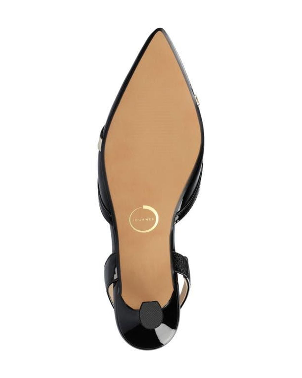 Journee Collection Black Nellia Slingback Pointed-Toe Pump