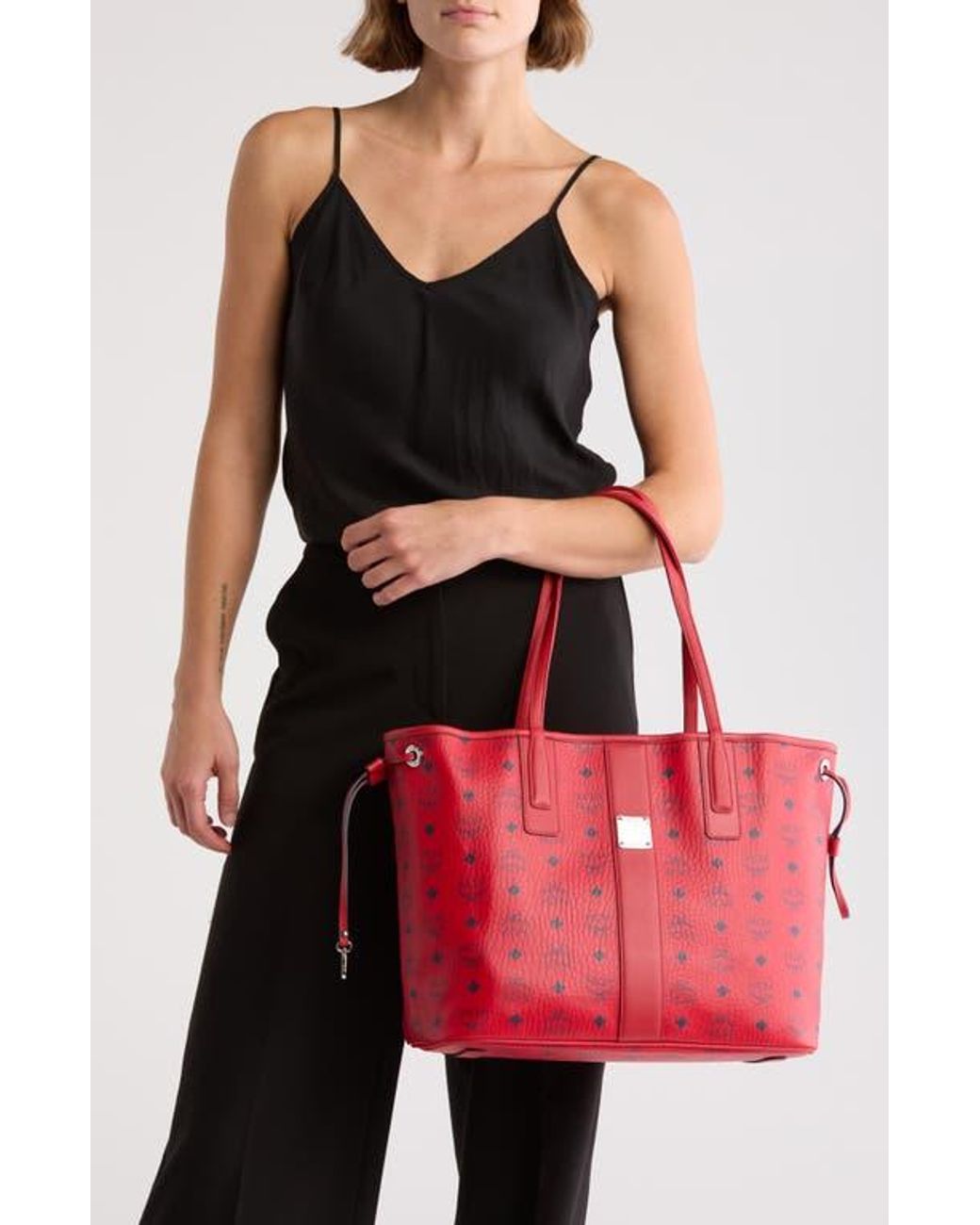 MCM Medium Liz Reversible Shopper in Red Lyst