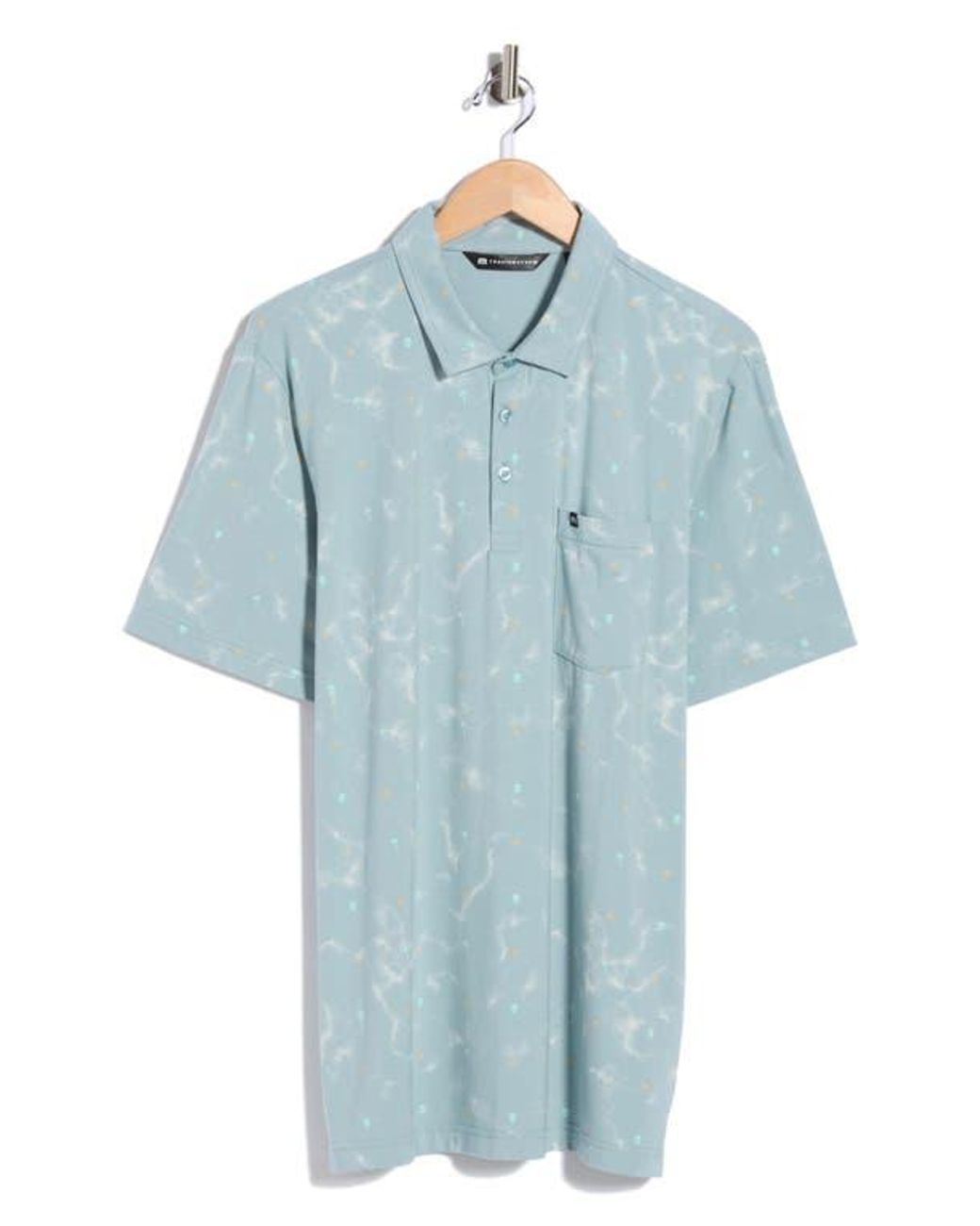 Travis Mathew Blue Beach Town Performance Polo for men