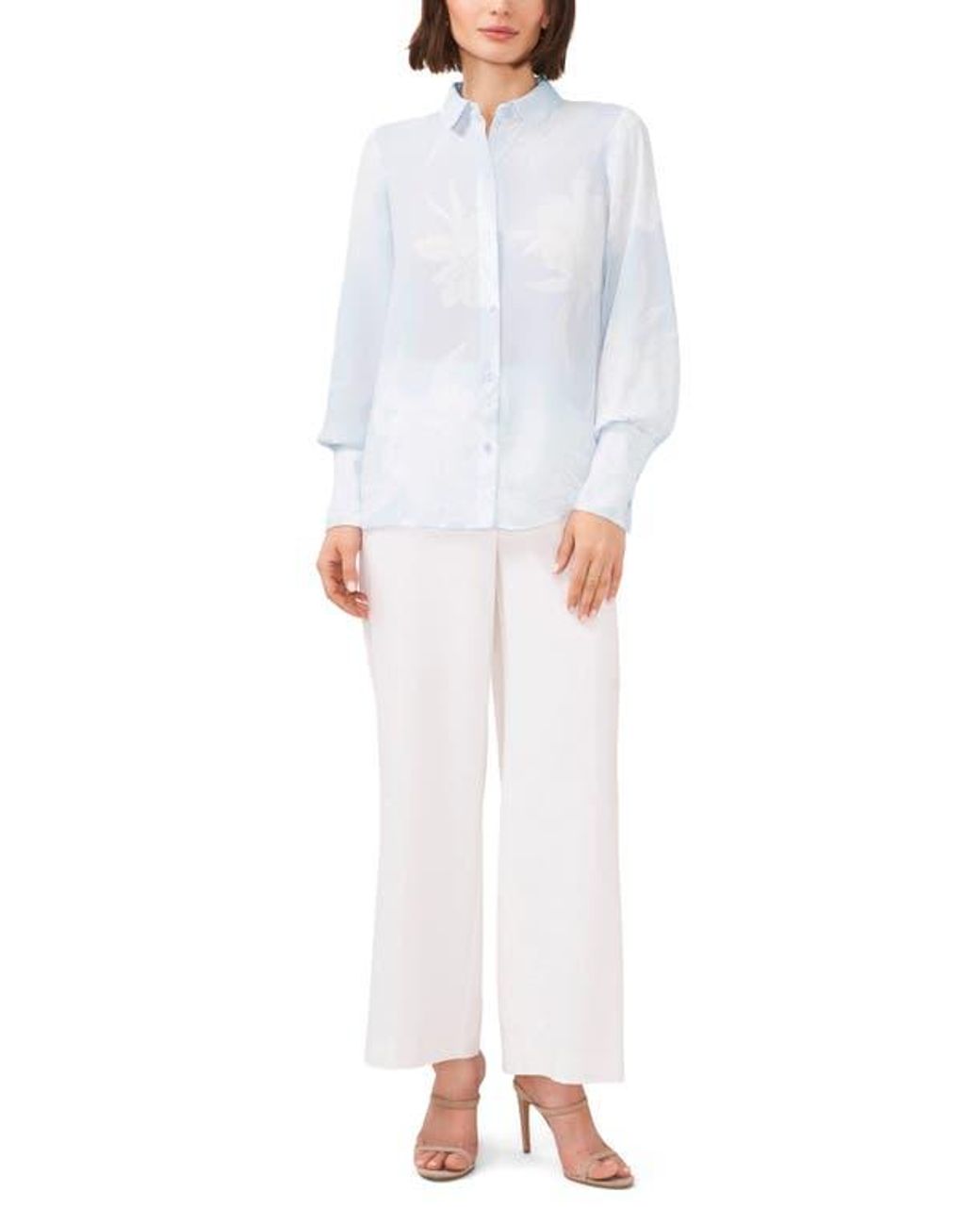 Halogen® White Solid Button-Up Shirt
