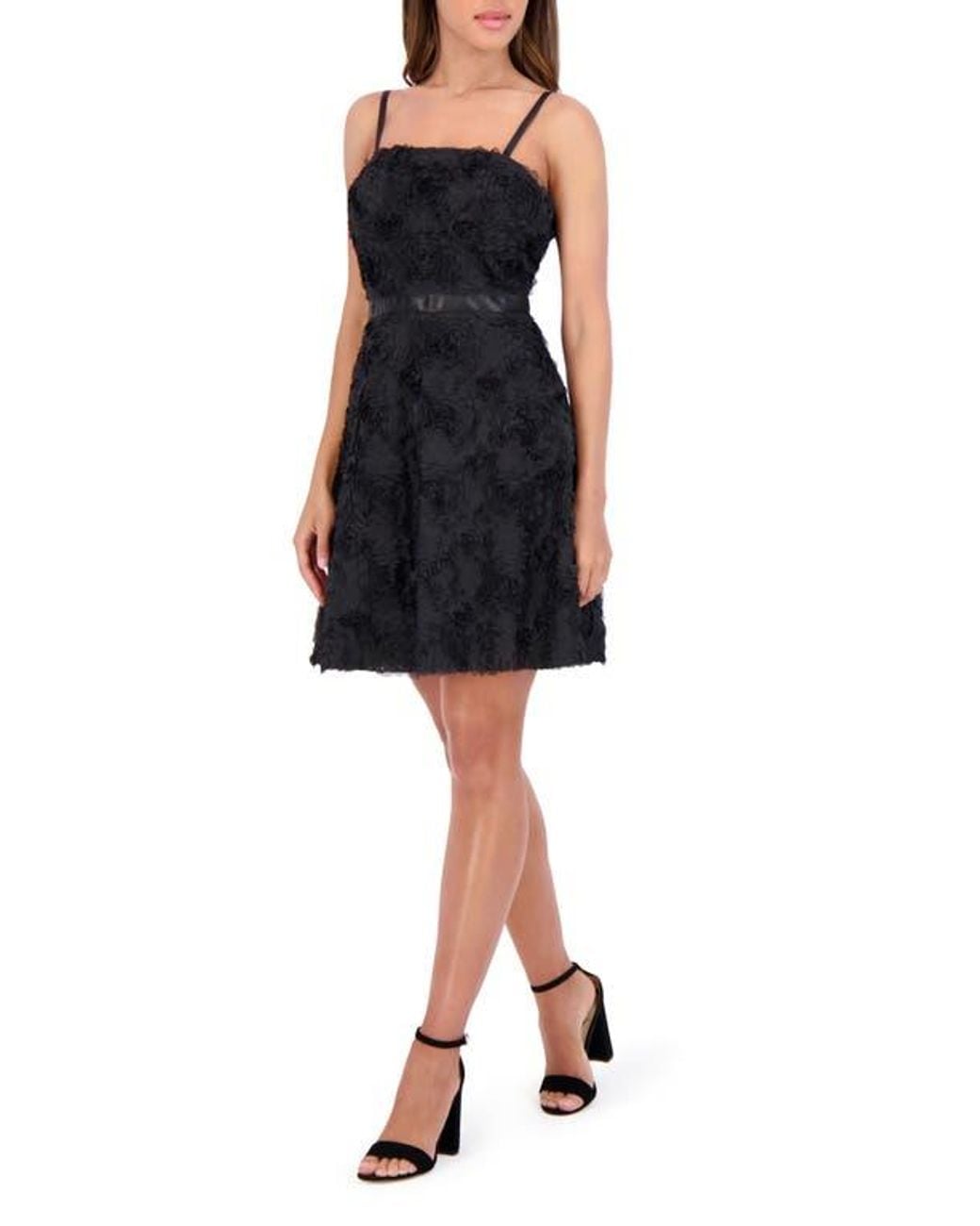 Kensie Black Rosette Minidress