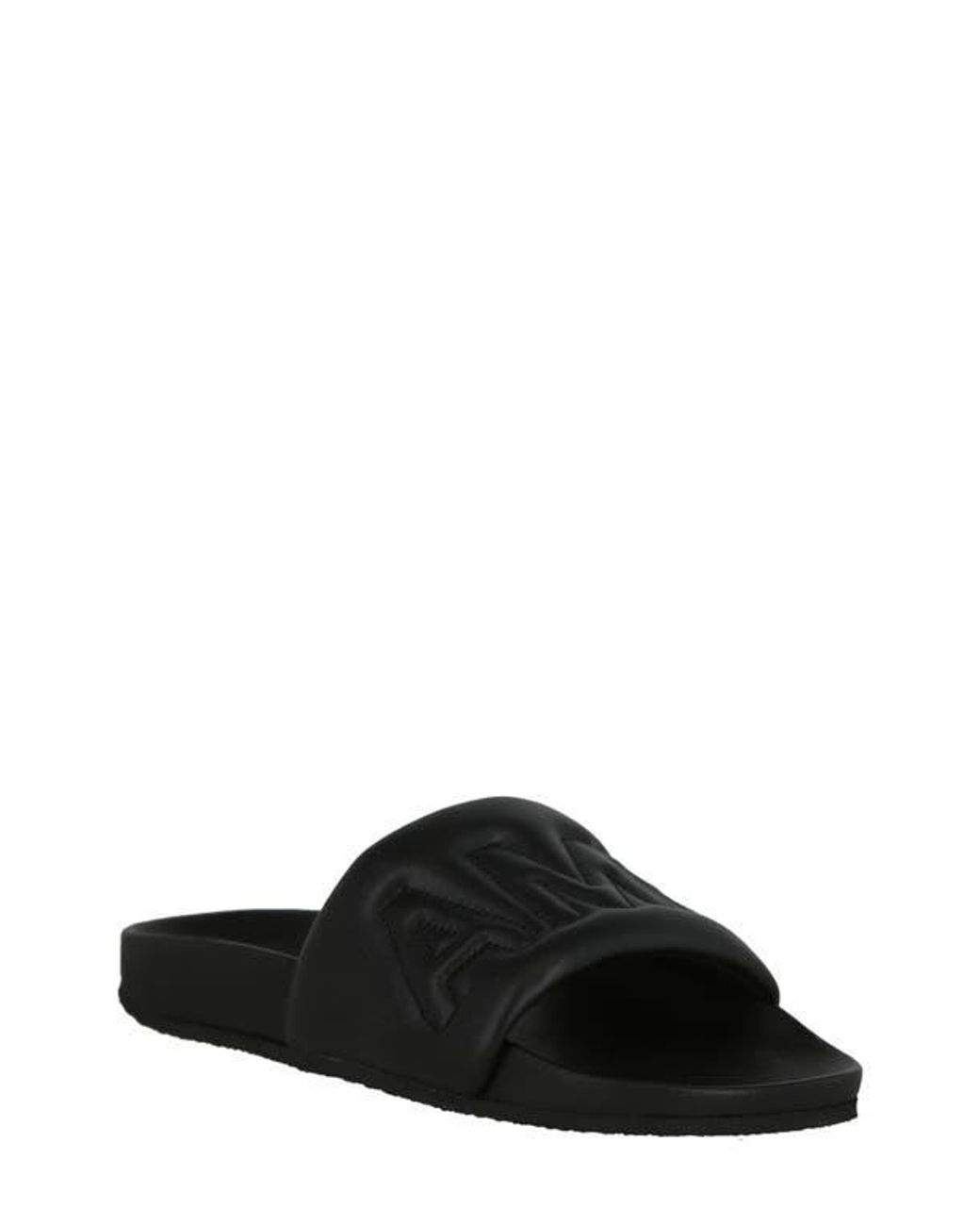 Ambush Quilted Leather Slide Sandal in Black | Lyst