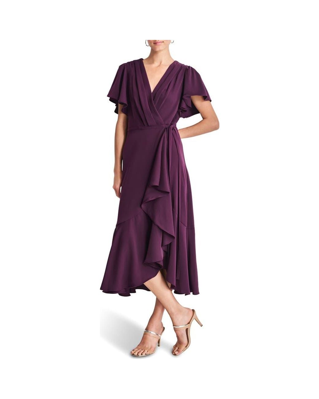 dkny flutter sleeve midi dress DKNY Women's Flutter Sleeve Midi Dress