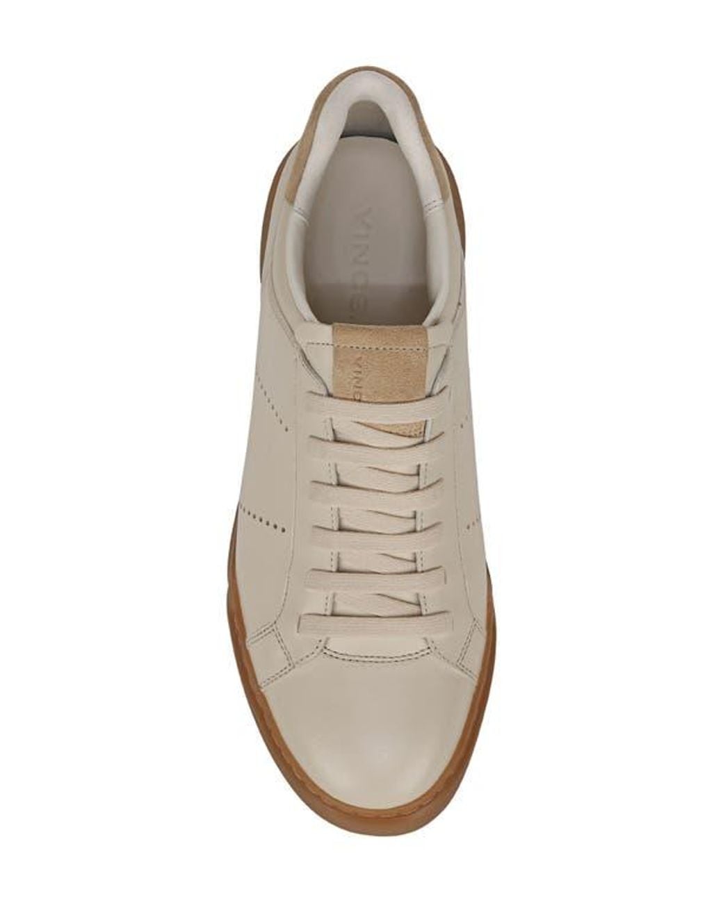 VINCE Mercer Slip On Sneaker Beige Tan Leather Elastic Laces Mens Shoe Size 10.5 Vince Mercer Slip-On Sneaker (Men) | Nordstromrack main image 3