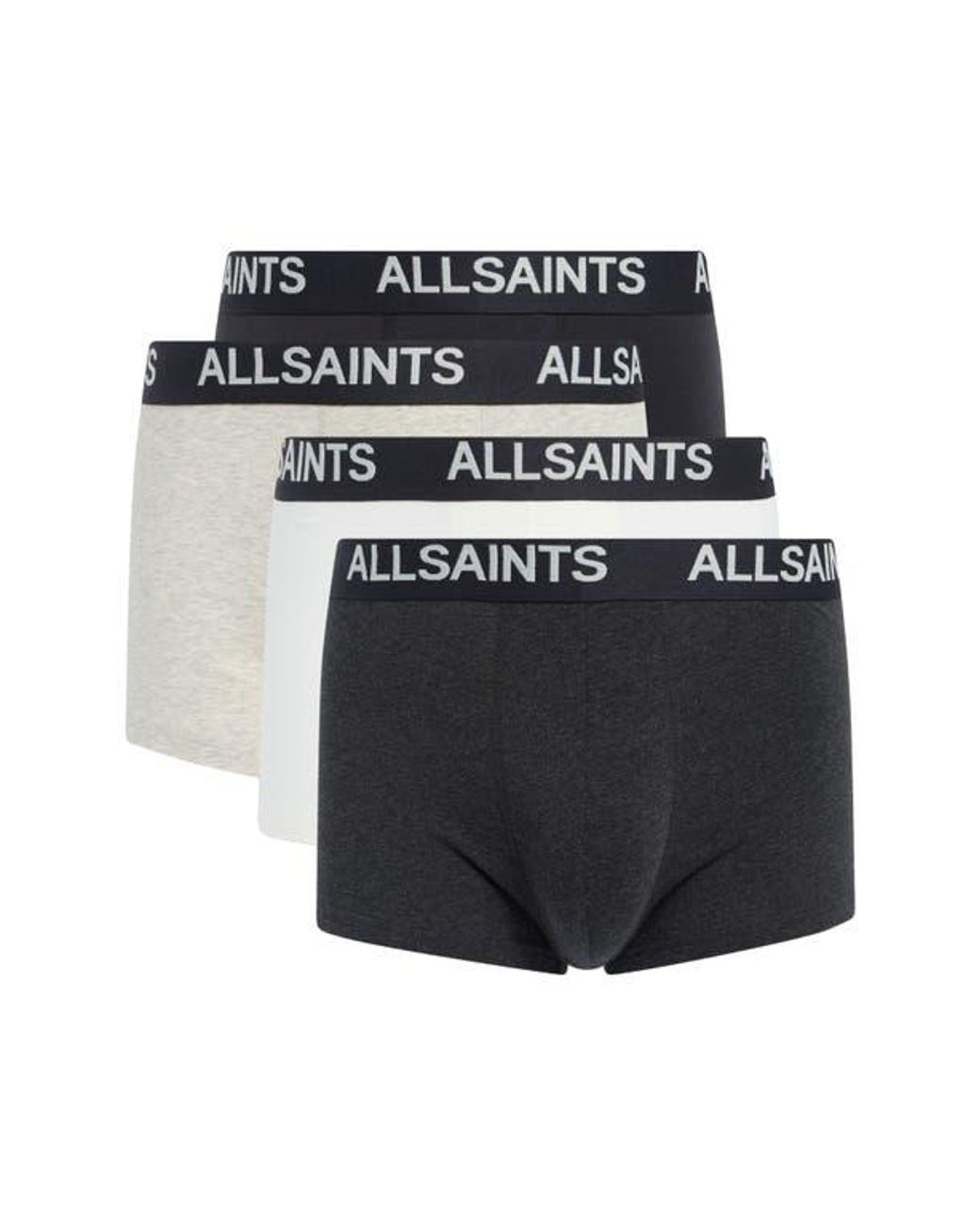 AllSaints Black 4-Pack Trunks for men