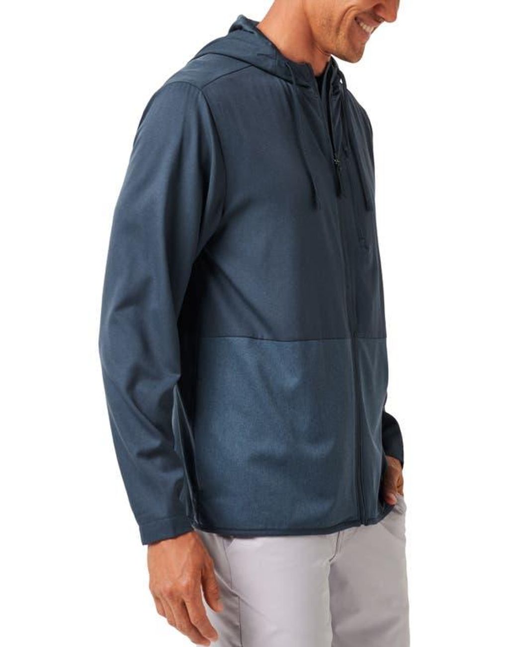 Travis Mathew Blue Deepspace Colorblock Hooded Jacket for men