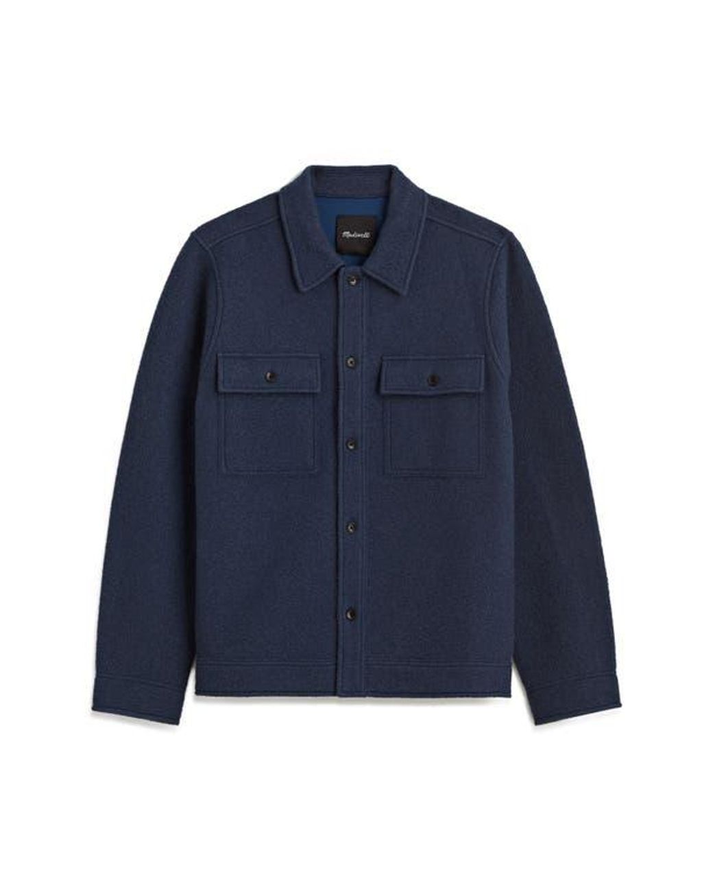 Madewell Blue Boiled Wool Shirt Jacket for men