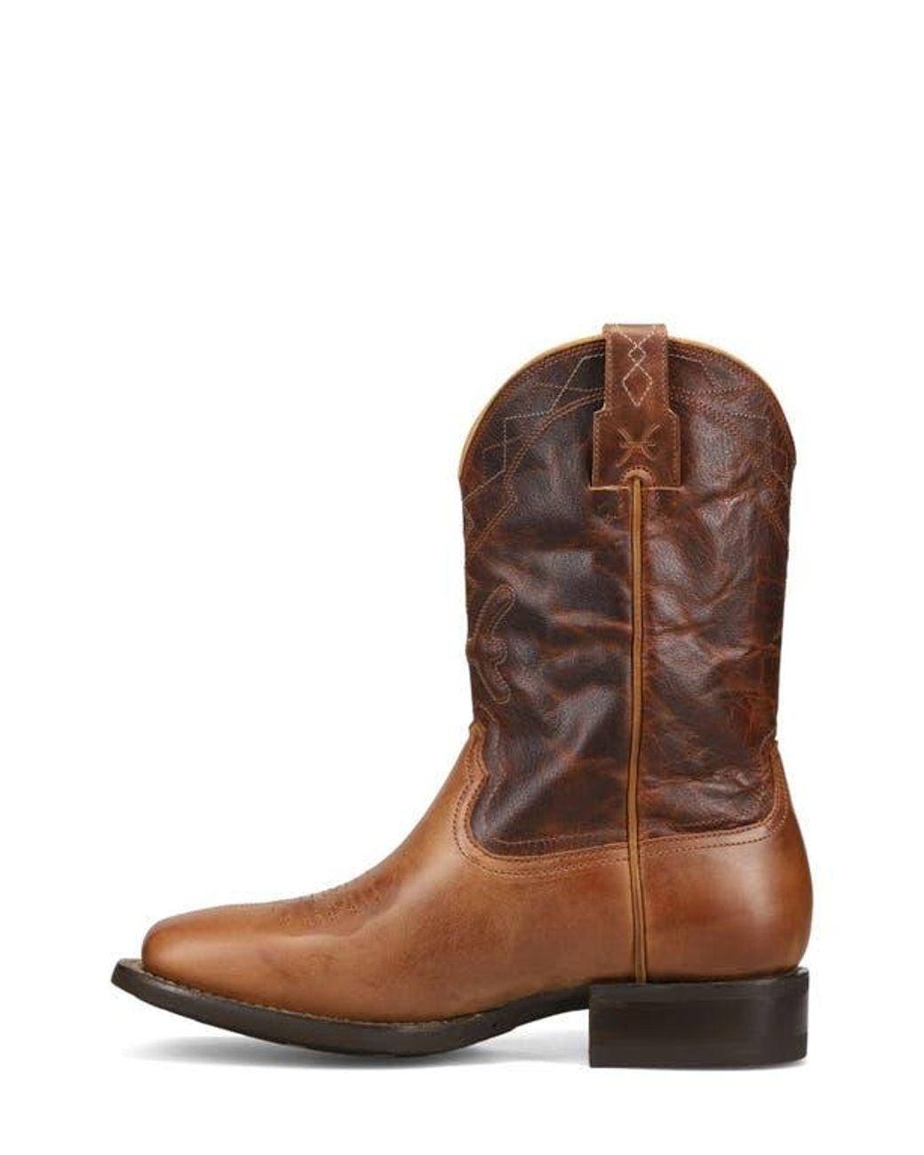Frye Brown Hauser Logo Stitch Western Boot for men