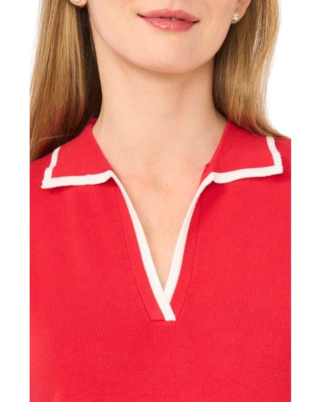 Ted Baker Red Piped Sleeveless Polo