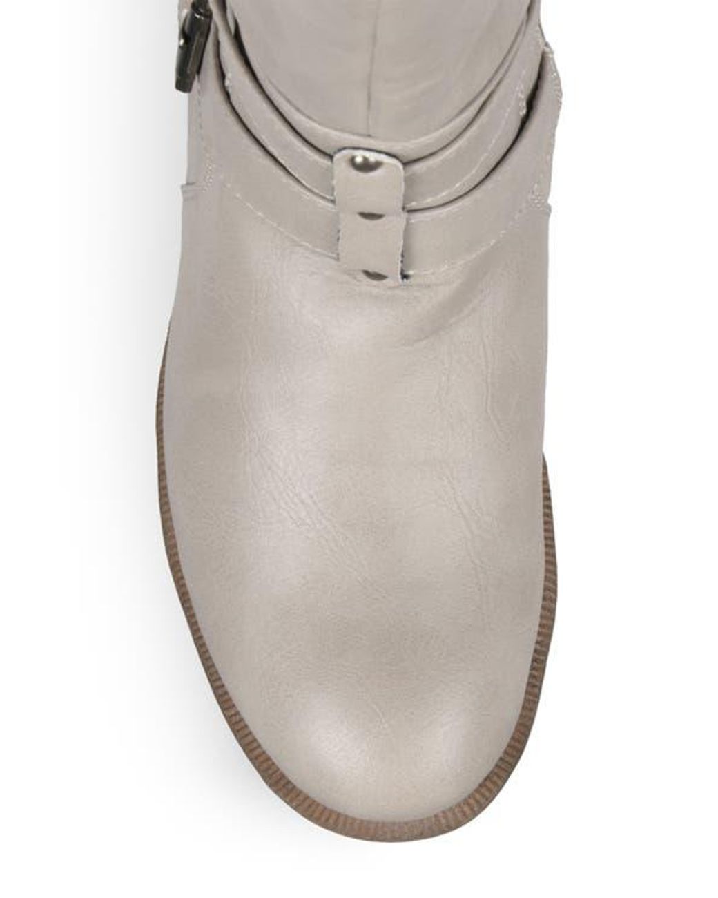 Journee Collection Gray Bite Ruched Riding Boot