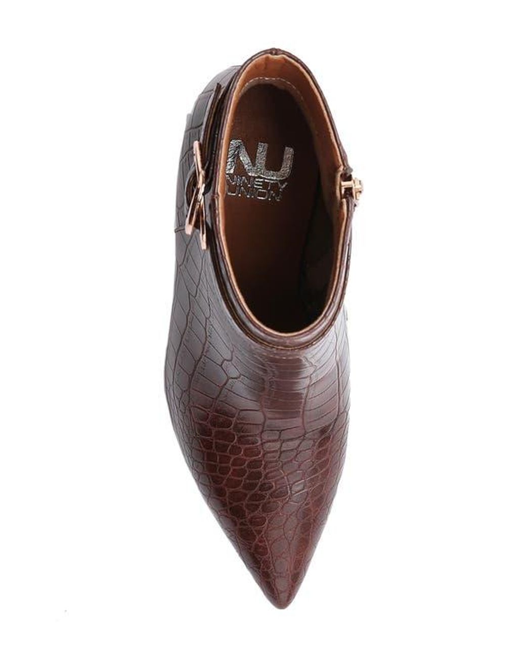 Ninety Union Brown Groovy Croc Embossed Boot