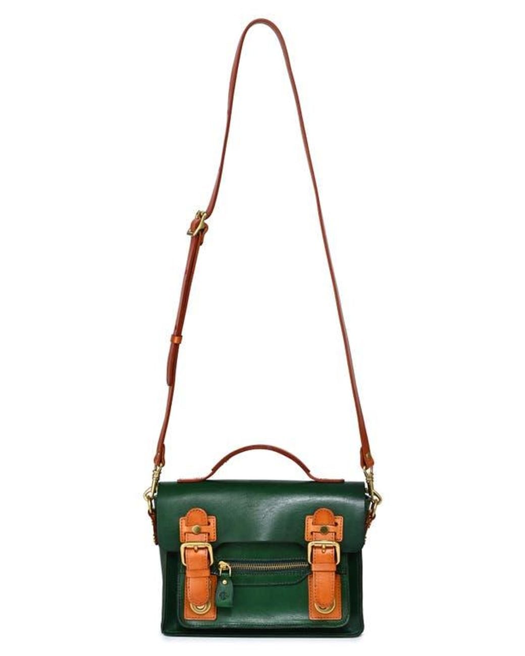 Old Trend Green Aster Mini Leather Satchel