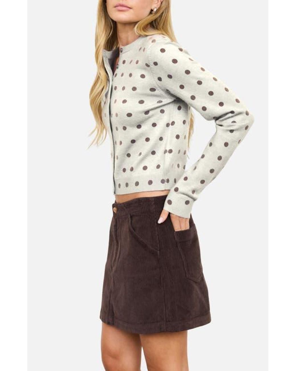 Blu Pepper Brown Polka Dot Cardigan