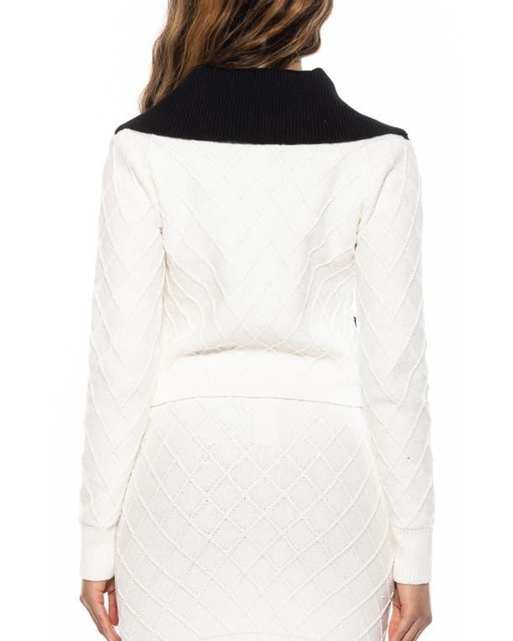 Alexia Admor White Pattern Cardigan