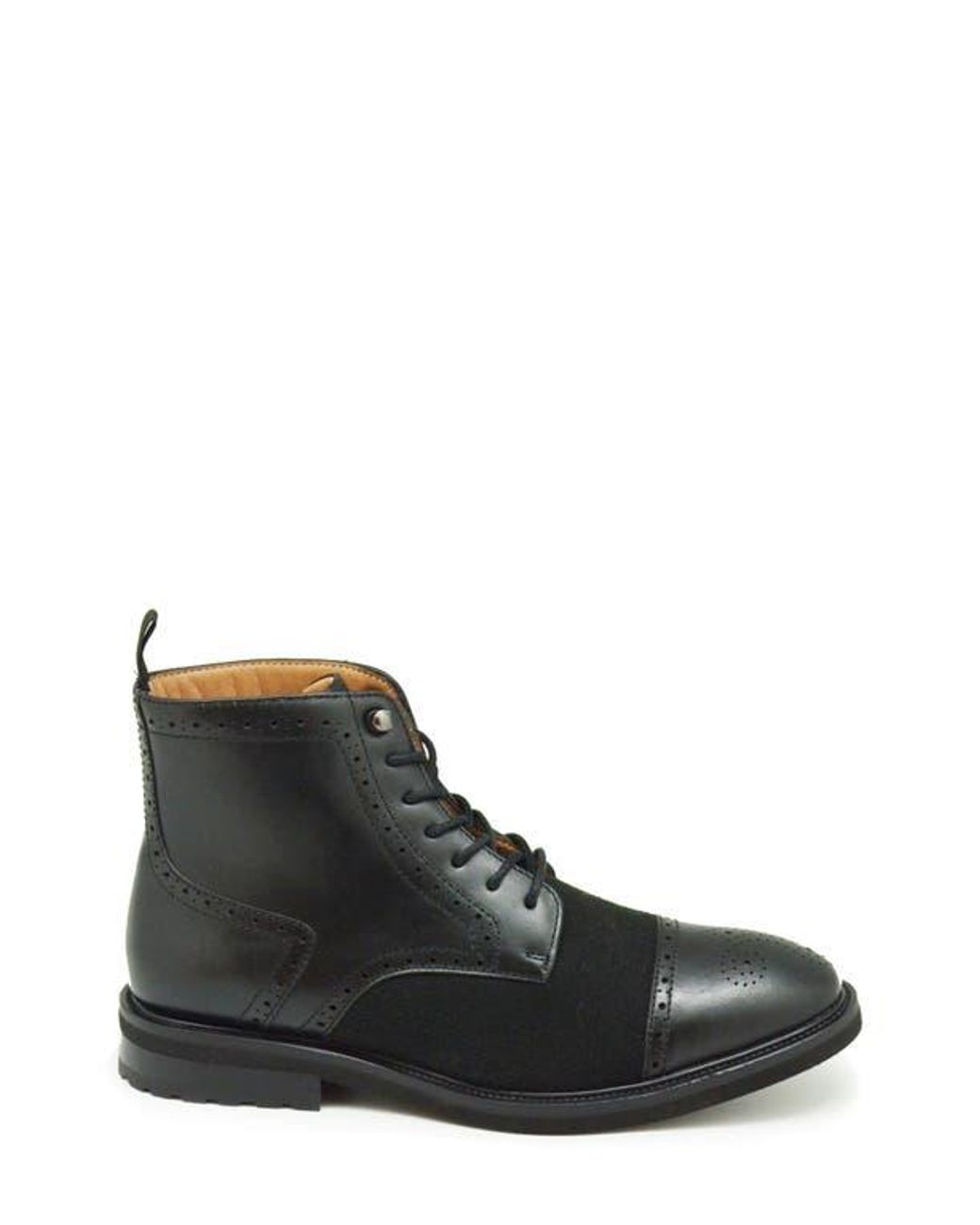 La Milano Black Questo Brogue Combat Boot for men