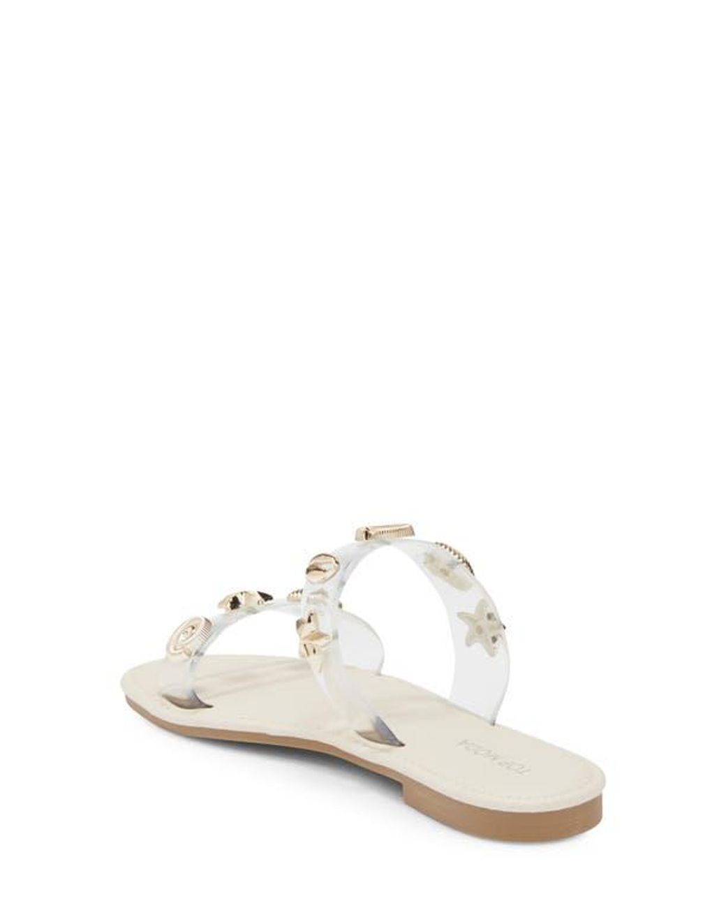 Top Moda White Aria Double Strap Slide Sandal