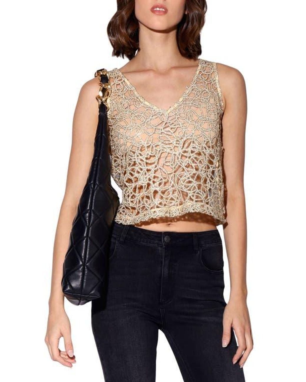 Walter Baker Blue Macie Crop Top
