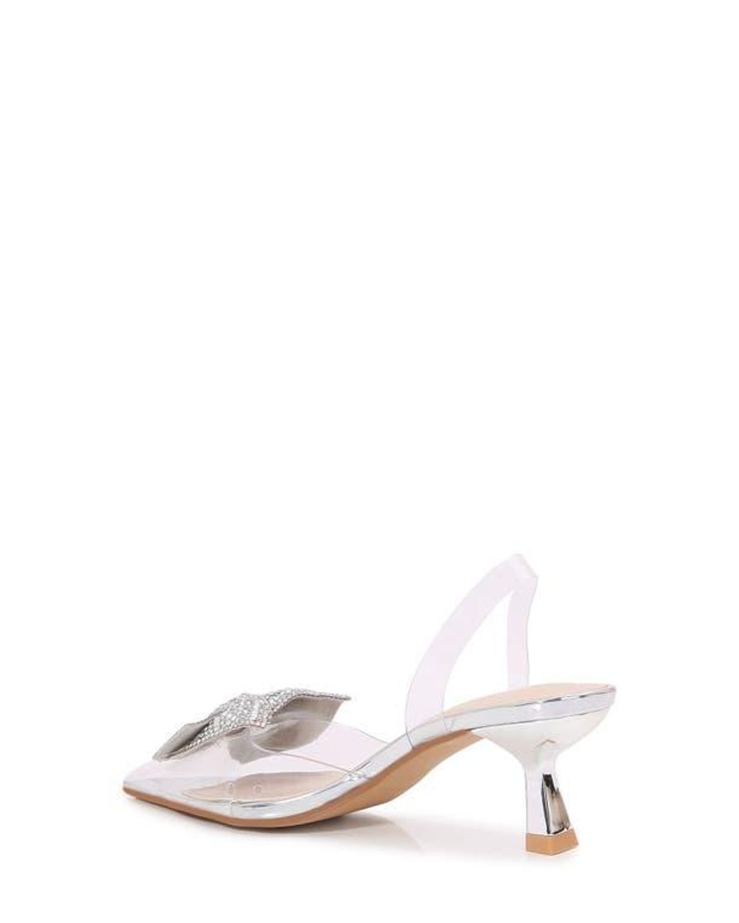 BERNESS White Ninetta Clear Kitten Heel Pump