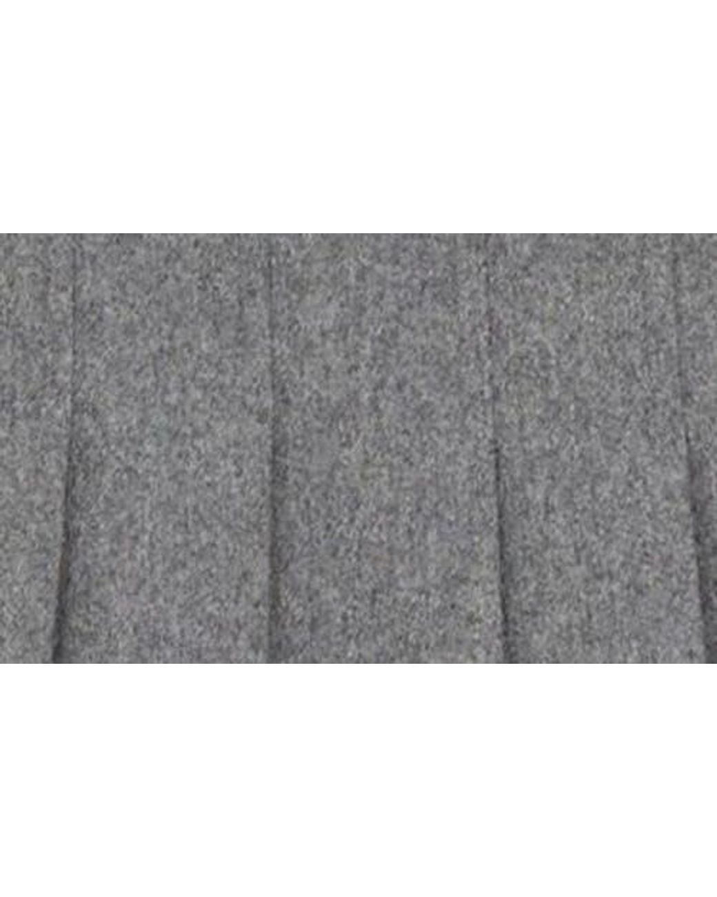 Mango Gray Pleated Wool Blend Miniskort