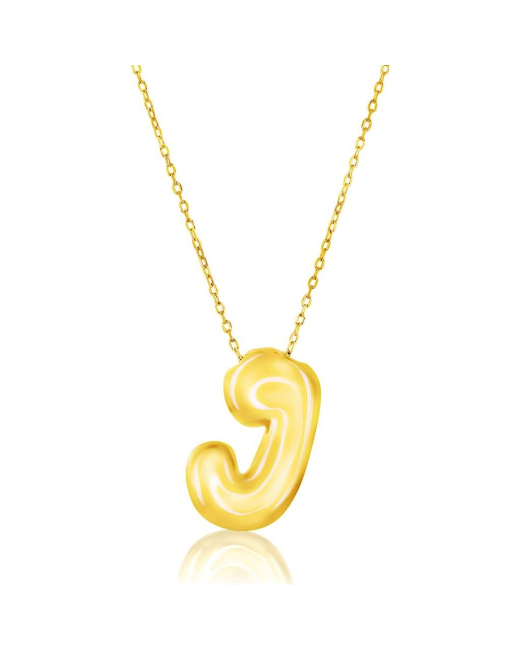 Simona Metallic Bubble Initial Pendant Necklace