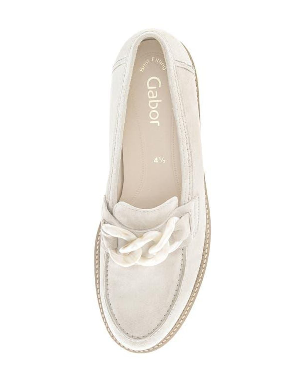 Gabor White Platform Chain Loafer