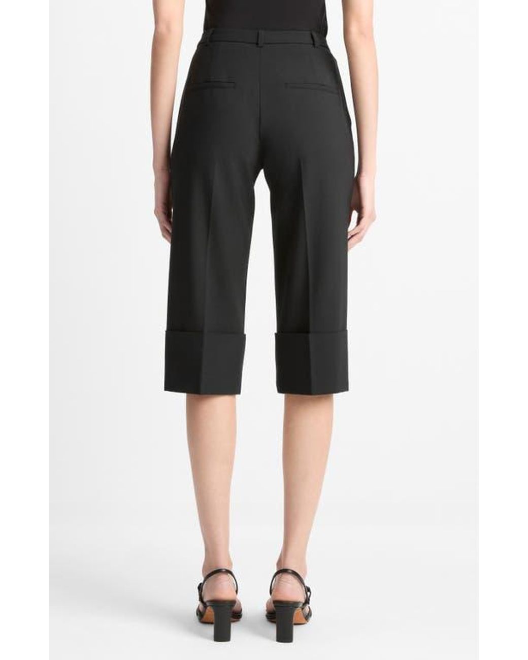 Vince Black Cuffed Hem Crop Pants