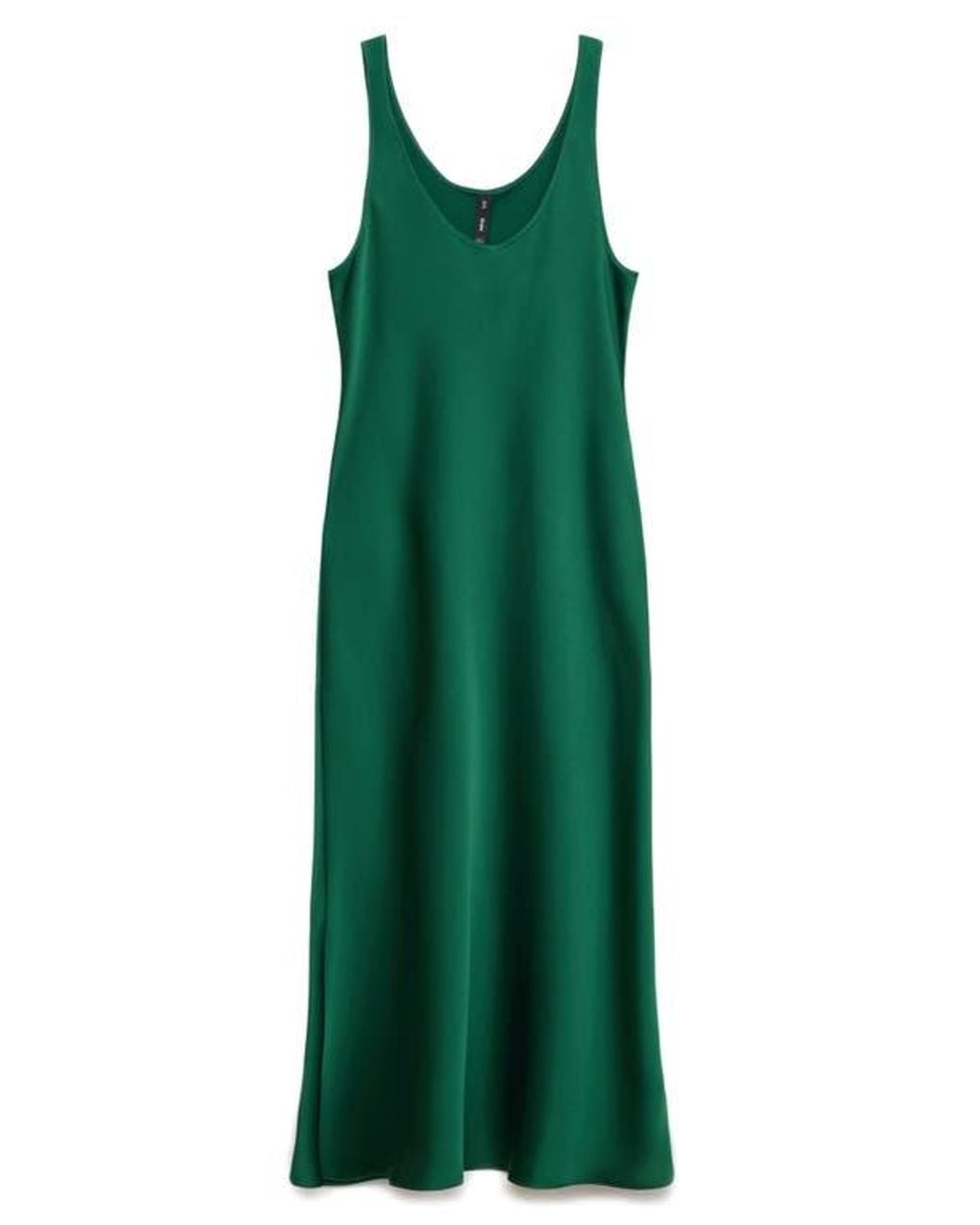 Mango Luisa Satin Maxi Dress in Green | Lyst