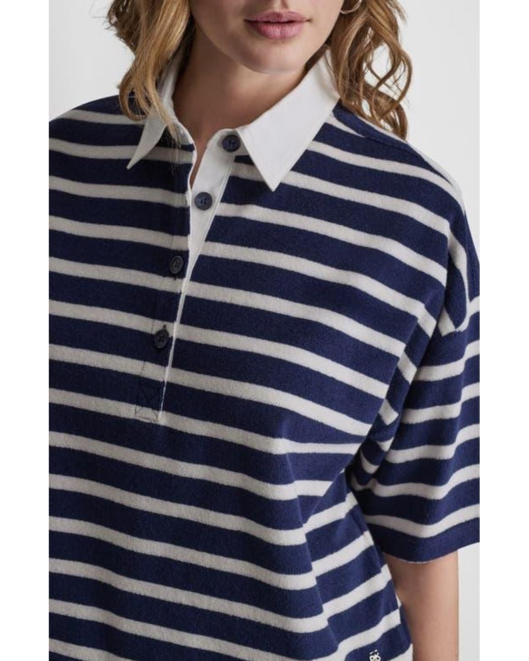 DKNY Blue Stripe Terry Polo
